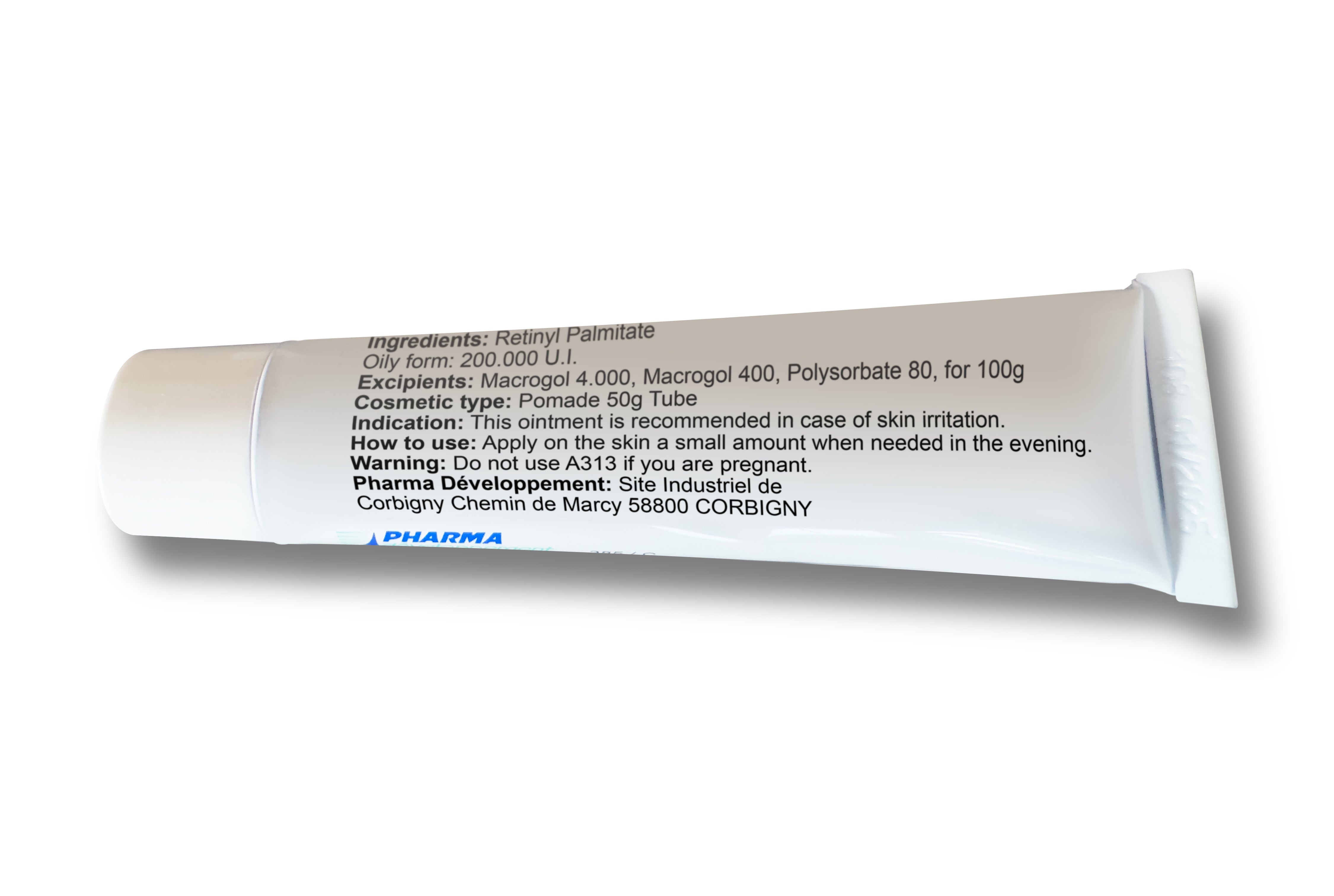 A313 Vitamin A Pommade 200,000 UI – French Retinol Cream By Pharma Development (50g, Exp 06/26)